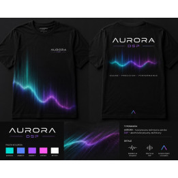 Aurora DSP black T-shirt – front and back