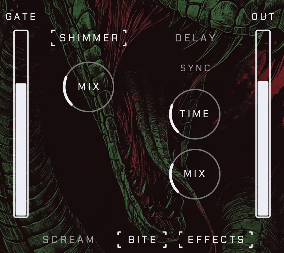 Dark shimmer and stereo delay