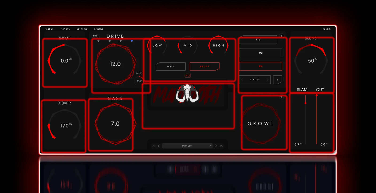 Mammoth bass plugin interface
